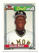 CALVIN POKEY REESE 1992 TOPPS ROOKIE CARD NEAR MINT+ CONDITION. rookie card picture
