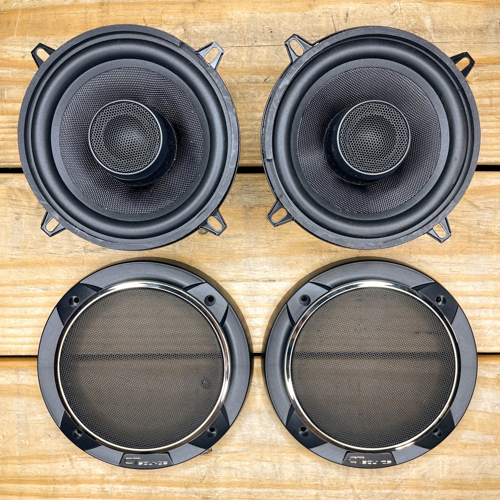 Used CT Sounds MESO-5-25-COX 140 Watts RMS 5.25 Inch Car Coaxial Speakers, Pair