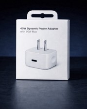 iPhone 40W Dynamic Power Adapter USB-C Charger 60W Max White 1 Port Universal