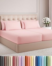Split King 7 Piece Sheet Set Comfy Breathable Cooling Soft Hotel Luxury B...