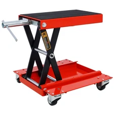 Motorcycle Lift Jack w/Dolly -Scissor Lift,Front/Rear/Center Tire Stand,Portable
