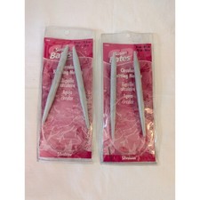 Susan Bates Silvalume Circular Knitting Needles 9mm  10 mm Lot of 2 Grey Nylon