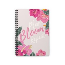 Floral Spiral Notebook - Plan Bloom Repeat, Perfect for Journaling, Gift ... 