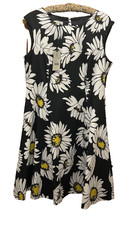 Womens Hobbs UK Size 16 Black Foral Sleeveless Fit and Flare Dress BNWT