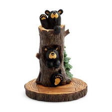 Black Bear "2 Story Tree House" Mini Figurine Top Seperates from Base 5 in h