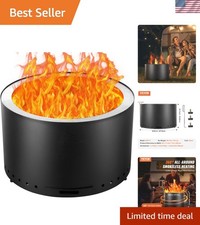 Stylish Smokeless Fire Pit - 28-Inch Stainles...