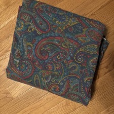 vintage Queen duvet cover paisley burgundy blue gold/Reversible/Zipper/Side B2
