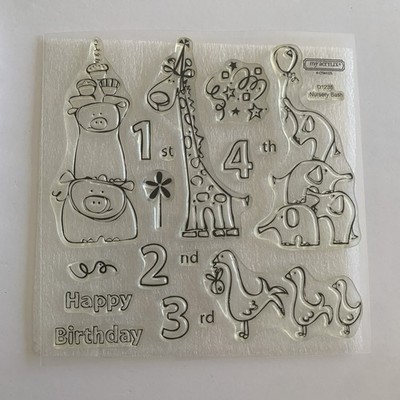 My Acrylix Acrylic Stamp Set Nursery Bash D1236 CTMH Birthday Animals Numbers