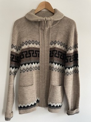 Vintage Clipper Mist Men's Sweater With Greek Key Pattern Size L  Made In USA
