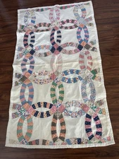 Vintage Wedding Ring Lap Blanket Quilt 68x33