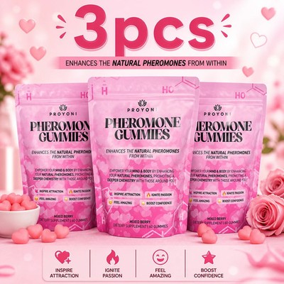 NEW 3PCS ProYoni Pheromone Gummies 60ct Mixed Berry, Boost Natural Pheromones