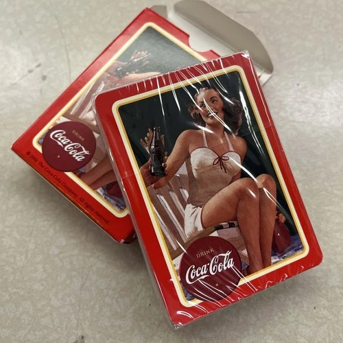 Vtg Coca Cola playing cards 2001 pinup girl sealed deck