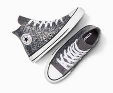 New Kid s Shoes Converse Kids Chuck Taylor All Star Black Glitter Big Kid Sz 5