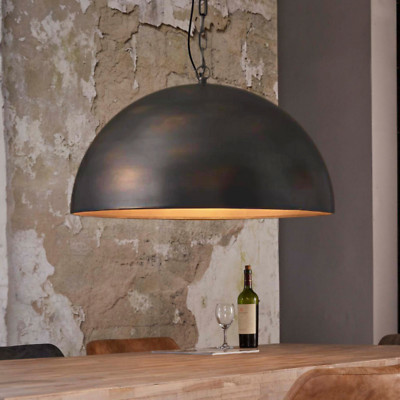 Modern Black Dome Ceiling Light, Black and Gold Dome Pendant Light, Solid Brass