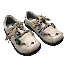 TMA Eyes Womens Lace Up Cutout Ivory Leather Shoes Size 7.5 (38)