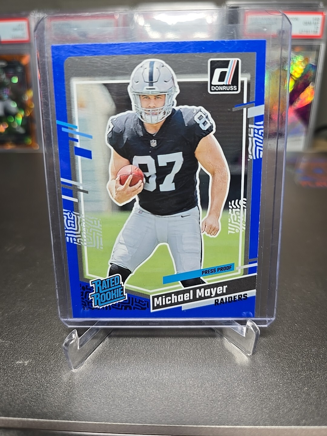 Michael Mayer - 2023 Donruss Press Proof Blue Rated Rookie #361 SP- Raiders
