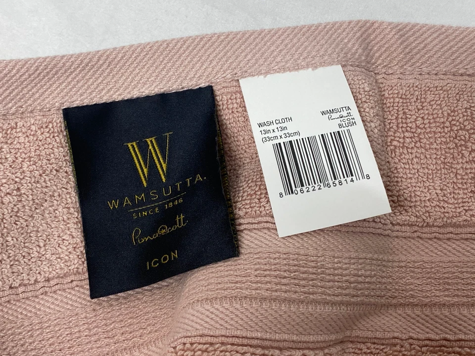Wamsutta Collection Paño de Lujo Etiqueta Negra PimaCott en Rubor 13" x 13" Foto 3 de 4