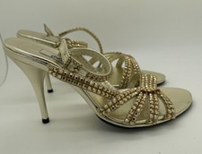 Vero Cuoio Leather Shoes Gold Crystal Size 36 Retail 719 US 5.5 Italy 783