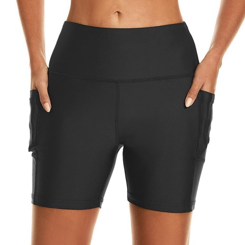 Women's 5'' Swim Shorts UPF 50+ High Waisted Board Shorts with Pockets Liner ...