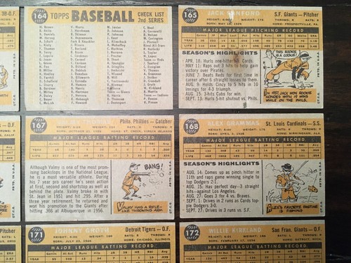 ⚾️⚾️Lote de 12 tarjetas de béisbol 1960 Topps Team Card de Billy Martin Reds Bonito lote - Imagen 8 de 12