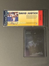 1991 Field of Vision Silver Star Tribute David Justice  Authentic Ticket + Card