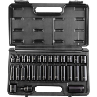 Sunex 3329, 3/8'' Drive Standard & Deep Master Metric Impact Socket Set, 29pc