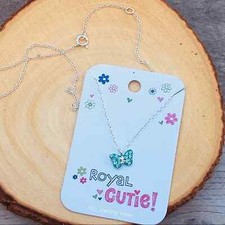 Children's Sterling Silver Butterfly Crystal Necklace