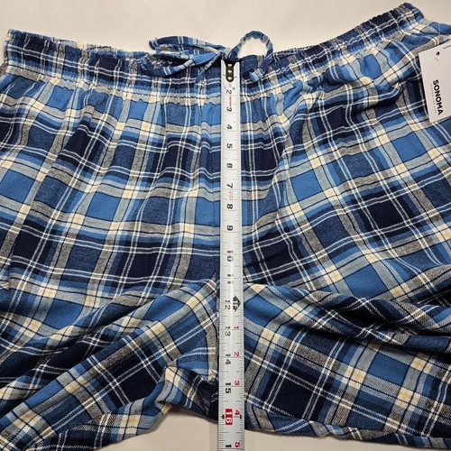 Sonoma Flannel Pajama Pants NWT Wide Leg Men's 3XB (42x27") Blue Plaid - Picture 9 of 10