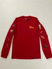 HUF Worldwide Men Logo Adult Red Graphic Long Sleeve T-Shirt Size S