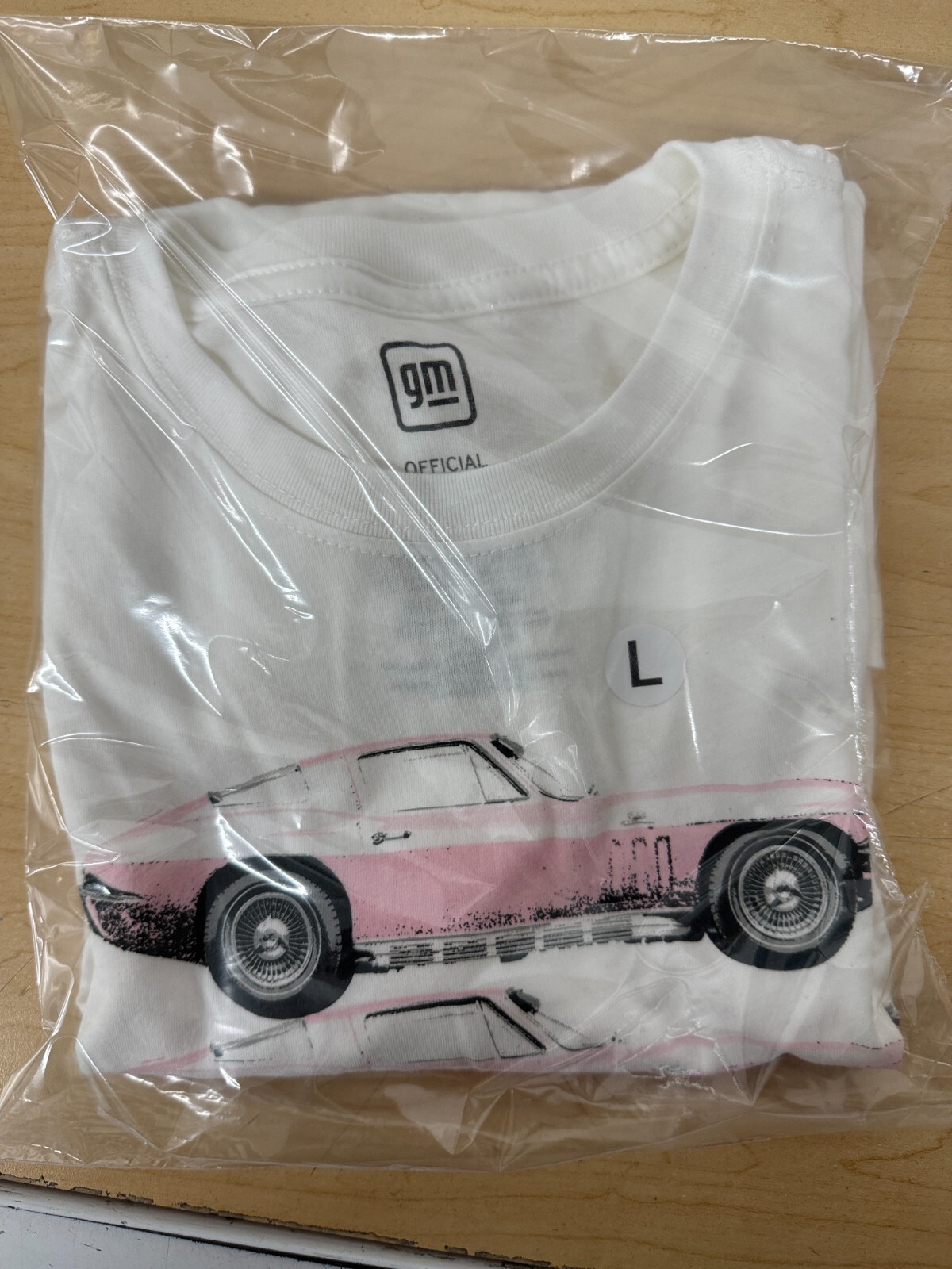 GENERAL MOTORS PINK CORVETTE WOMENS T SHIRT