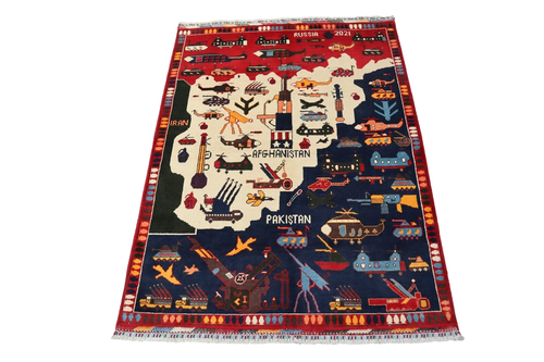 5 x 7 ft Ordnance Pictorial Hand Made Rug. - Picture 2 of 10