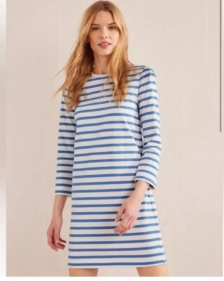 boden blue and white striped dress Elodie Jersey Maxi Dress-Navy and Ivory Stripe main image 1