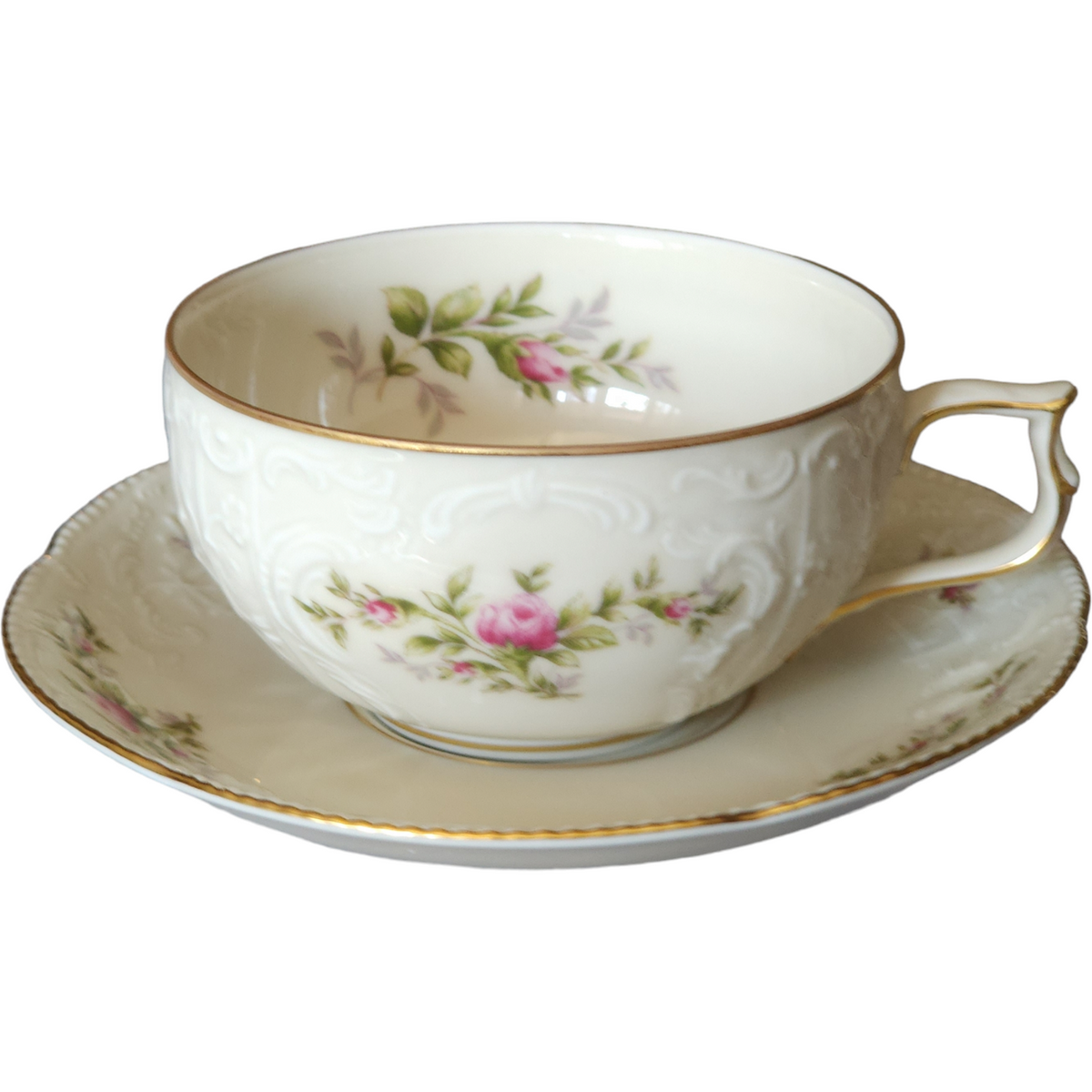 Rosenthal Continental Sanssouci Rose Ivory Gold Trim Flat Rosenthal Continental Sanssouci Rose Ivory Gold Trim Flat