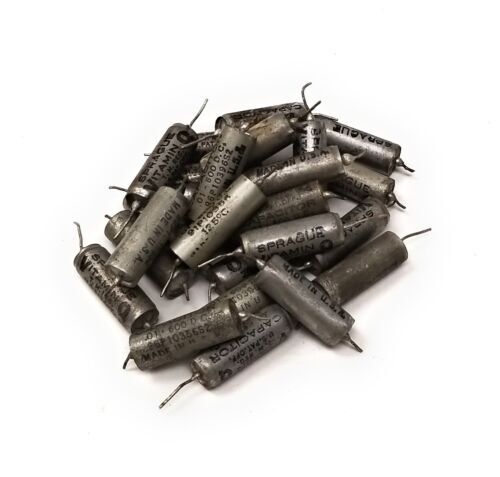 Lot of 25 Vintage Sprague Vitamin Q .01 uf 600V Capacitors Guitar Tone Caps