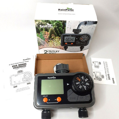 NEW Rainpoint Smart Irrigation Expert 2 Outlet Hose Faucet Timer Model#: ITV201