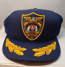 Vintage alaska highway patrol police hat blue trucker cap snapback mesh