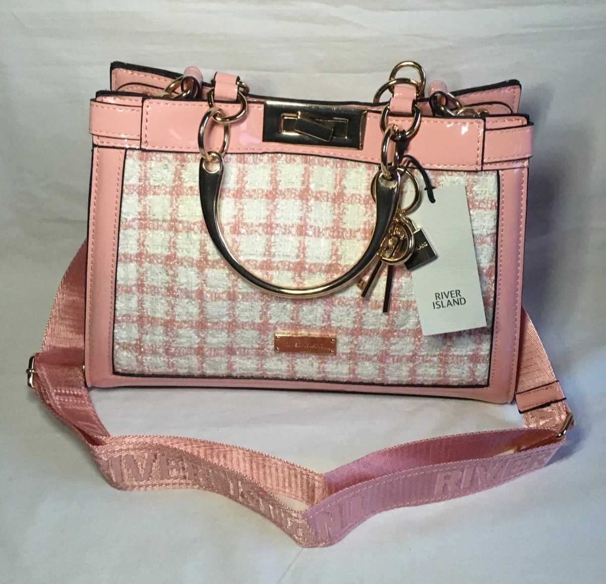 River Island Light Pink 3553 Boucle Soft Tote Bag