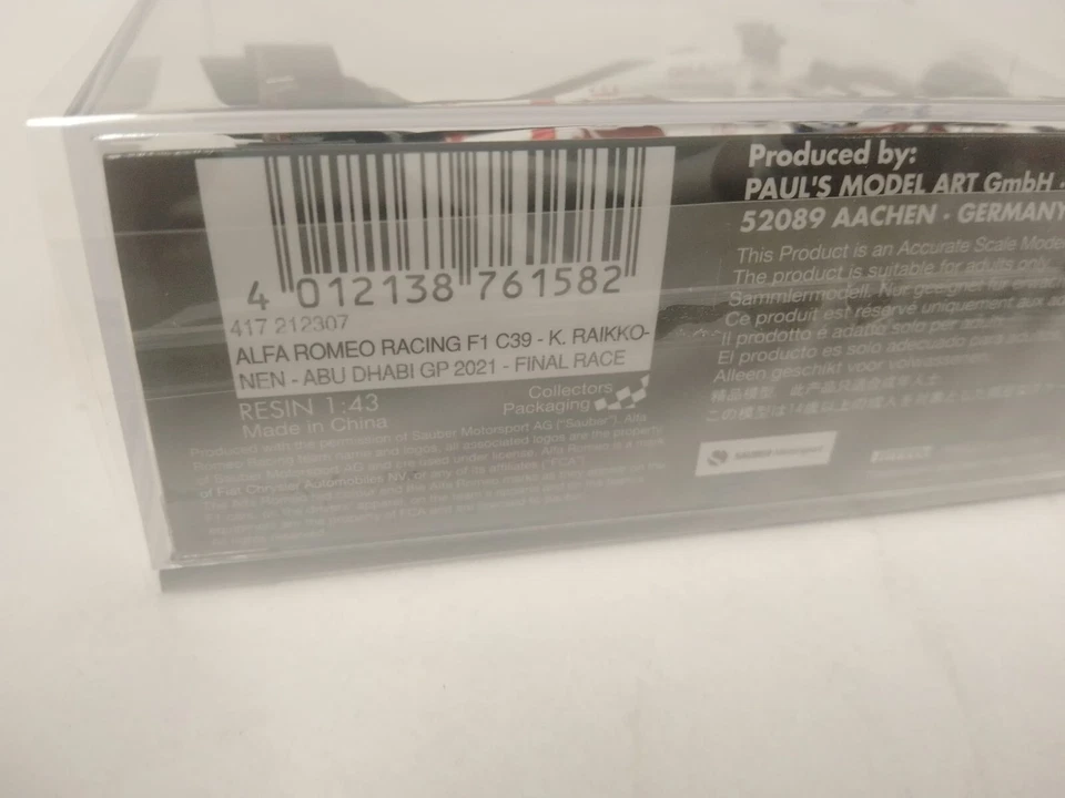 Minichamps Alfa Romeo C41 Kimi Raikkonen Final Abu Dhabi GP 2021 1/43 417212307 - Immagine 3 di 3