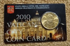 Vaticano coincard NR. 1 con 50 centesimi anno 2010 Papa Giovanni Paolo secondo 