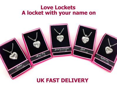 Personalised Name Love Lockets Necklace-Summer/Vicky/Victoria/Yasmin/Zoe/P/S/T/V