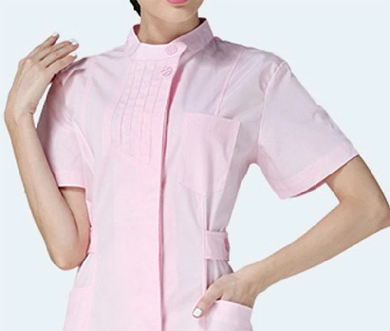 New Women Nurse Dress Doctor Beautician Lab Long Coat Stand Collar Work Clothes - Image 2 of 4