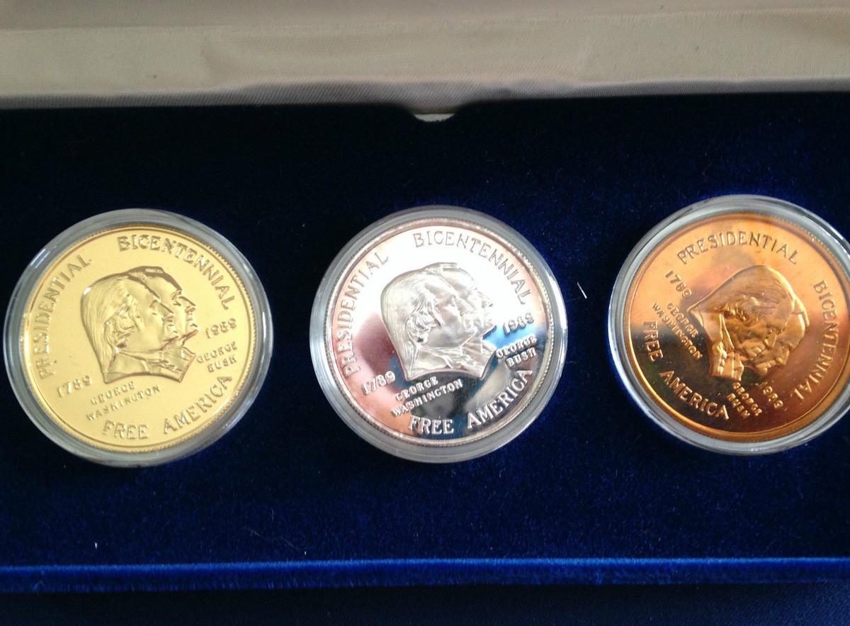 1989 American Founders Mint Washington to Bush Proof Silver Art