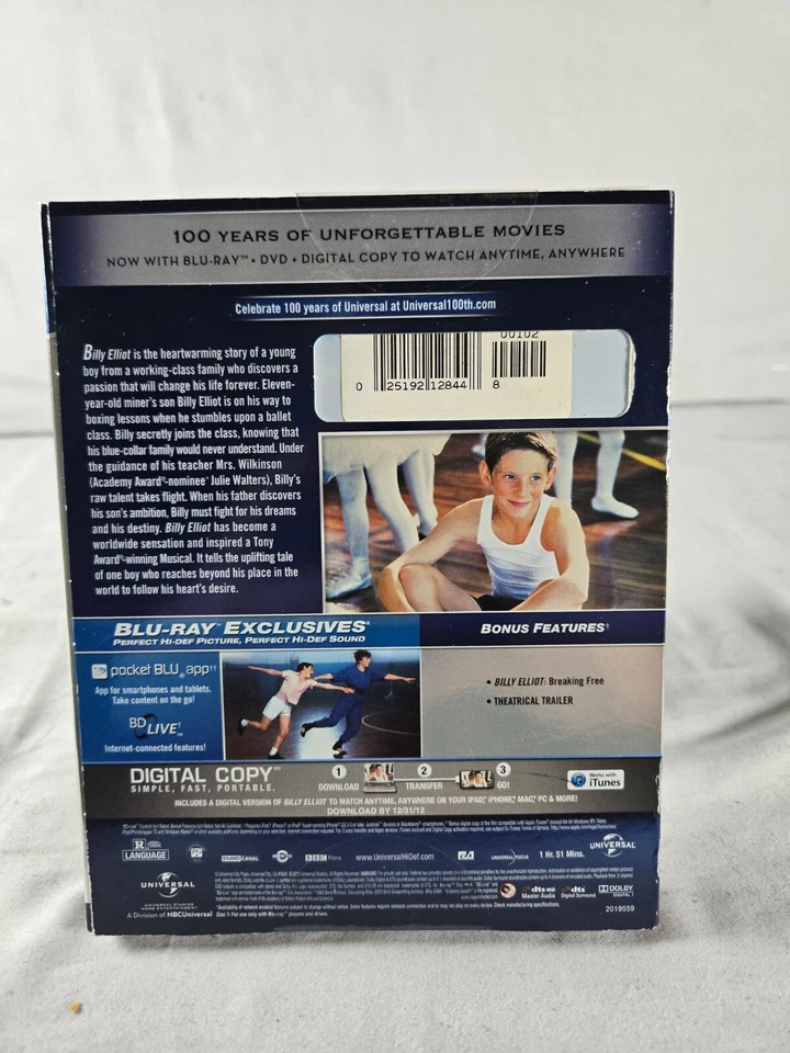 Billy Elliot 100th anniversary BLU-RAY + DVD SEALED W/ Slipcover Jamie Bell - Image 3 of 4