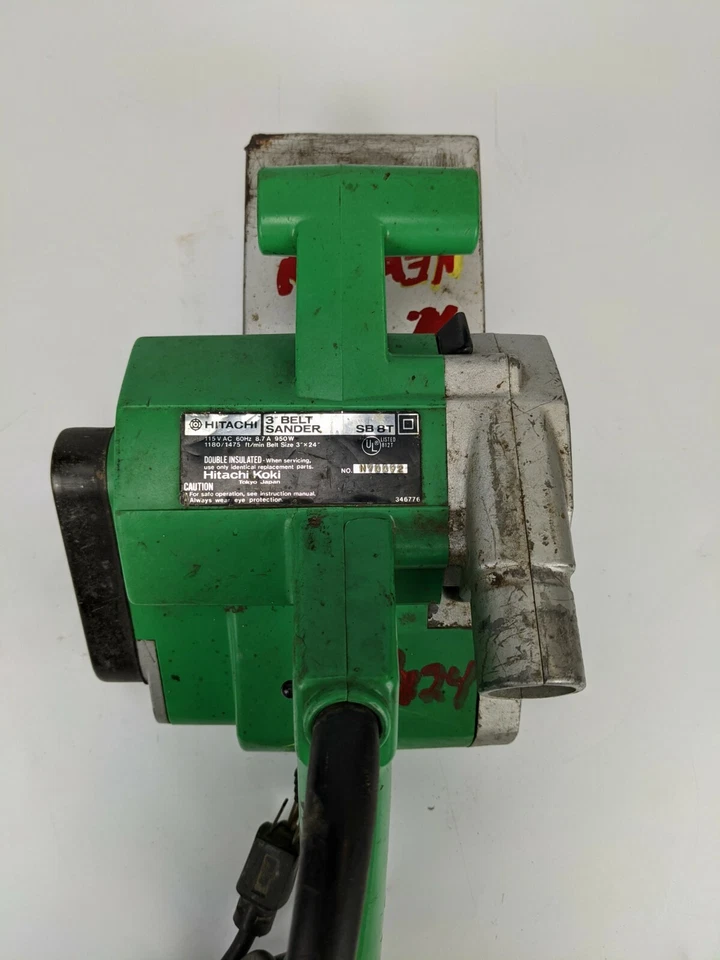 Lijadora de banda Hitachi SB8T 3" X 24" con correas Diablo - Japón altas velocidades bajas Foto 3 de 4