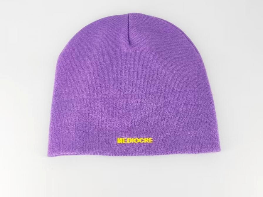 Black Beanie PFFY Winter Beanie Double Layer Knit Skull Cap For