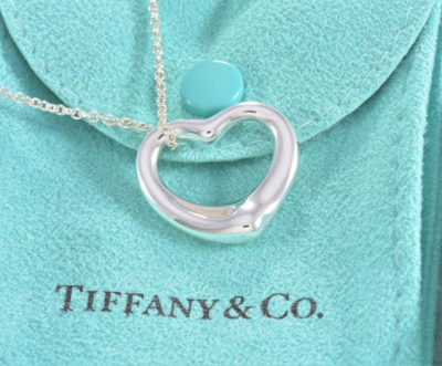 Tiffany & Co Silver Elsa Peretti 22mm Medium Open Heart 16