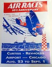 1930 NATIONAL AIR RACES POSTER- CHICAGO AUG. 23 THRU SEPT 1