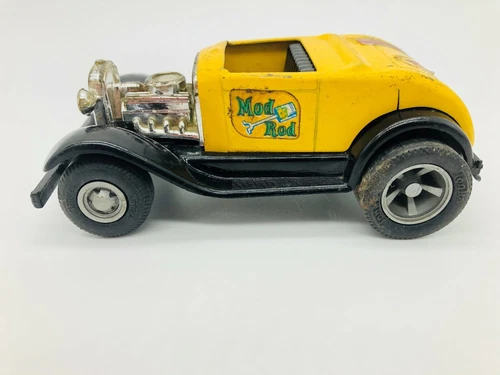 Vintage TONKA HOT ROD MOD ROD Car Model A Ford Race Car Toy Yellow Black