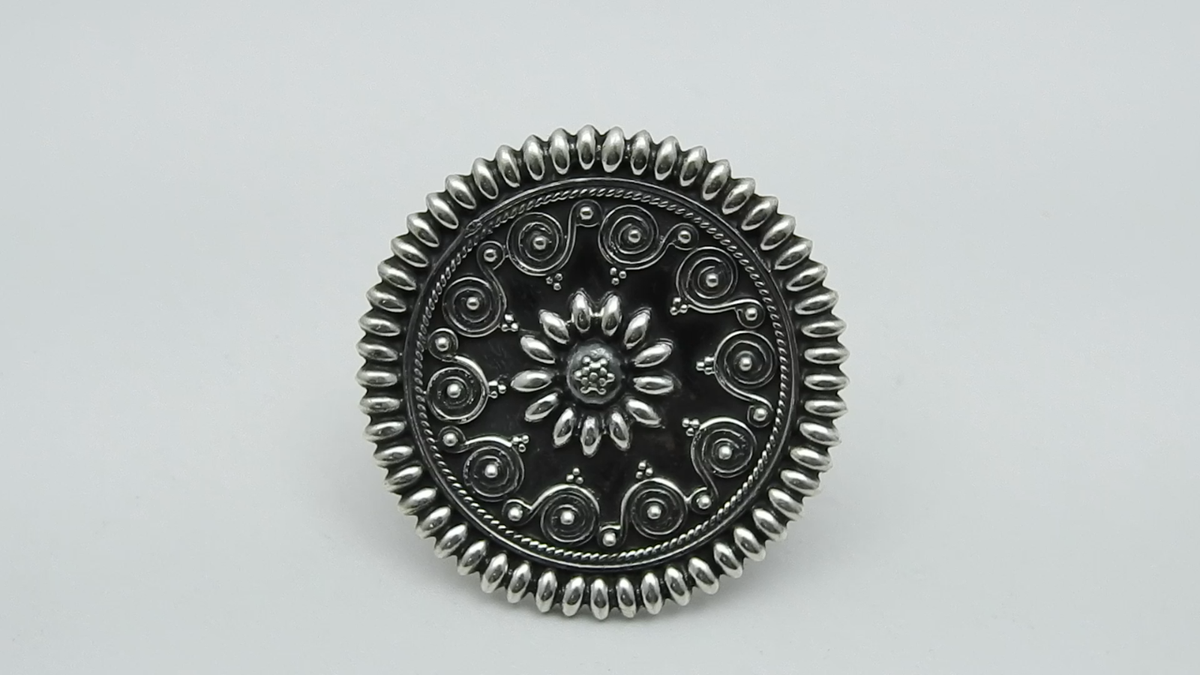 Antique Look Solid 925 Silver Artisan Adjustable Ring