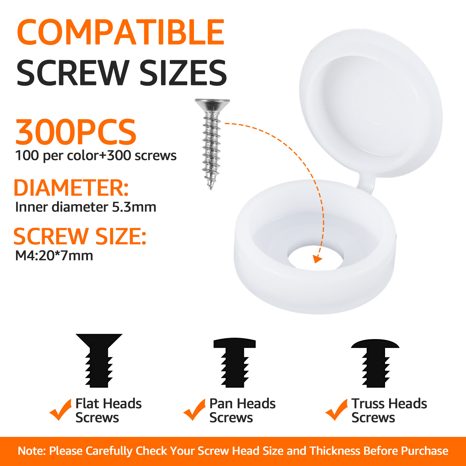 600Pcs Screws and Covers Set SelfTapping Screws Plastic Protective Cover Caps۩ eBay